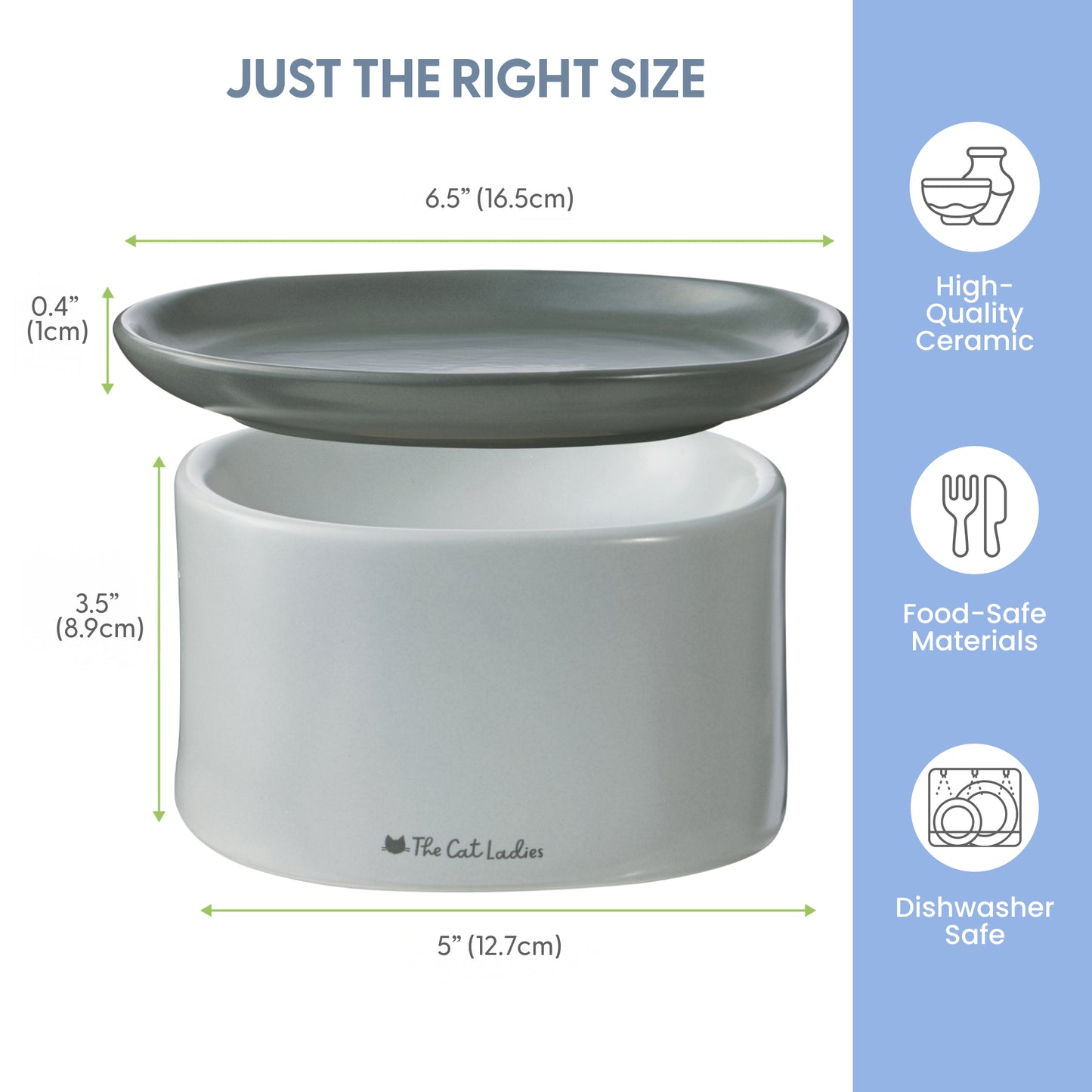 2-in-1 Cat Raised Feeder - Raised Food Dish and Bowl for Indoor Cats