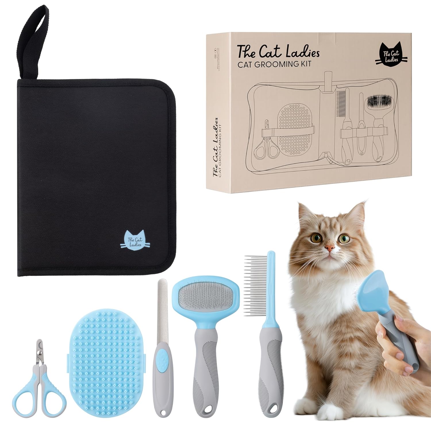 The Cat Ladies 5 Piece Cat Grooming Kit