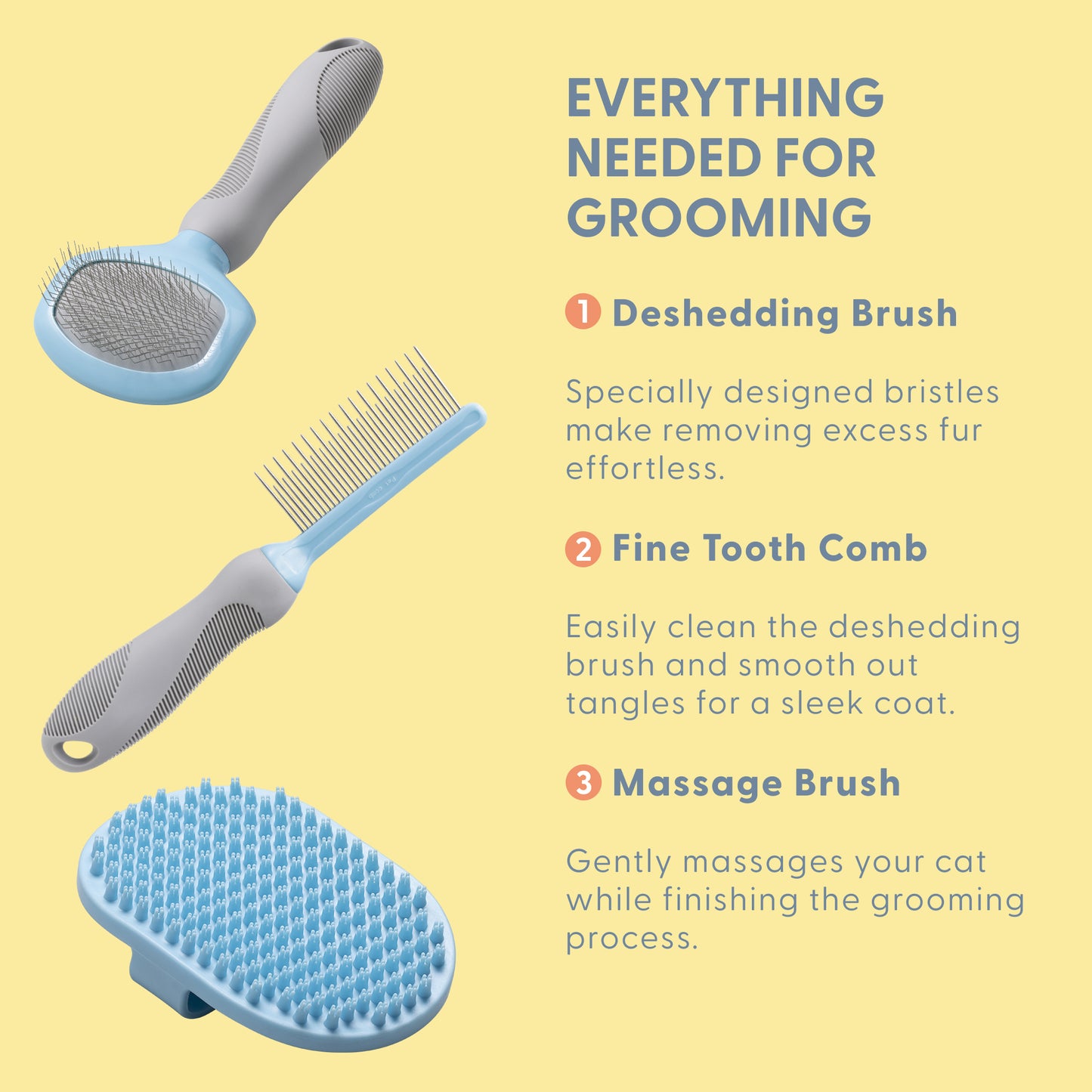 5 Piece Cat Grooming Kit