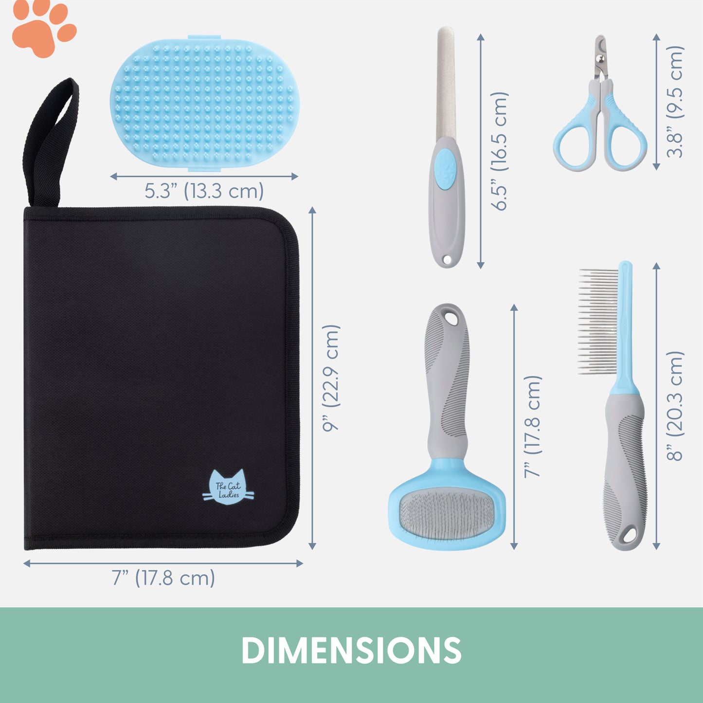 5 Piece Cat Grooming Kit