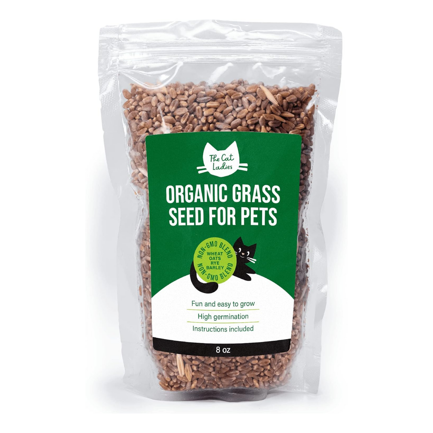 Organic Cat Grass Seeds (NON GMO) - 8 Oz