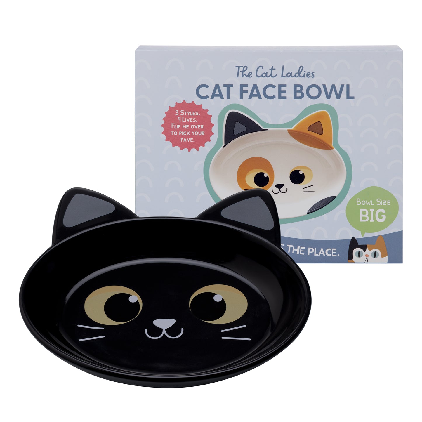 Ceramic Cat Bowl – Black Cat, Large