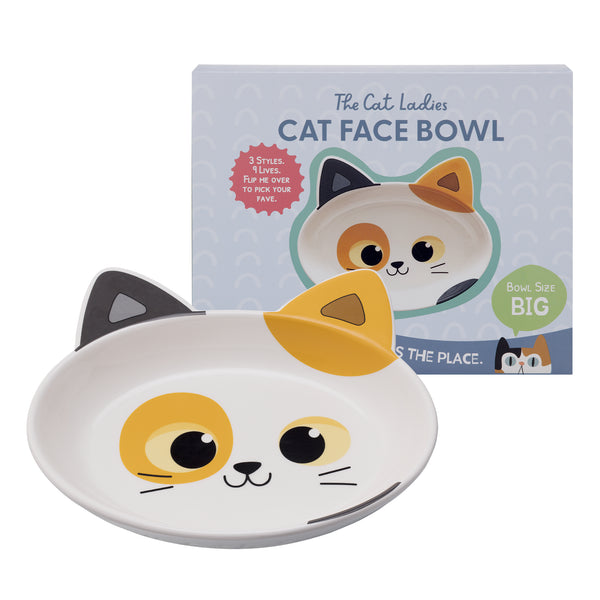 Ceramic Cat Bowl - Calico, Large