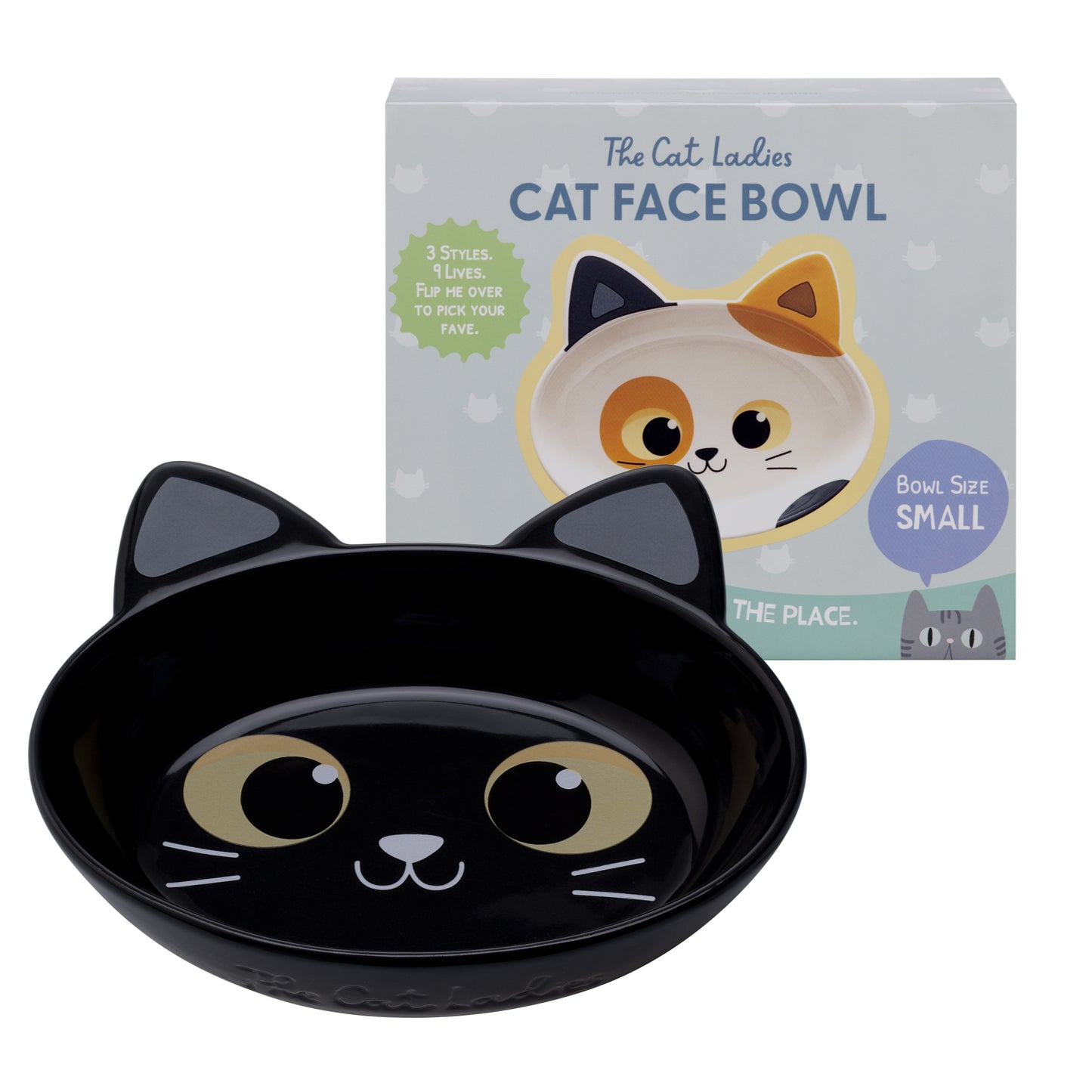 Ceramic Cat Bowl – Black Cat, Small