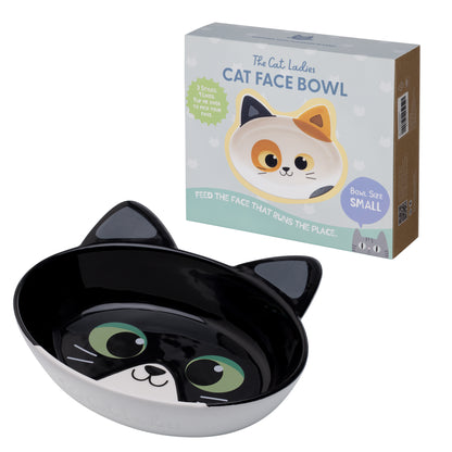 Ceramic Cat Bowl – Black and White Cat, Small