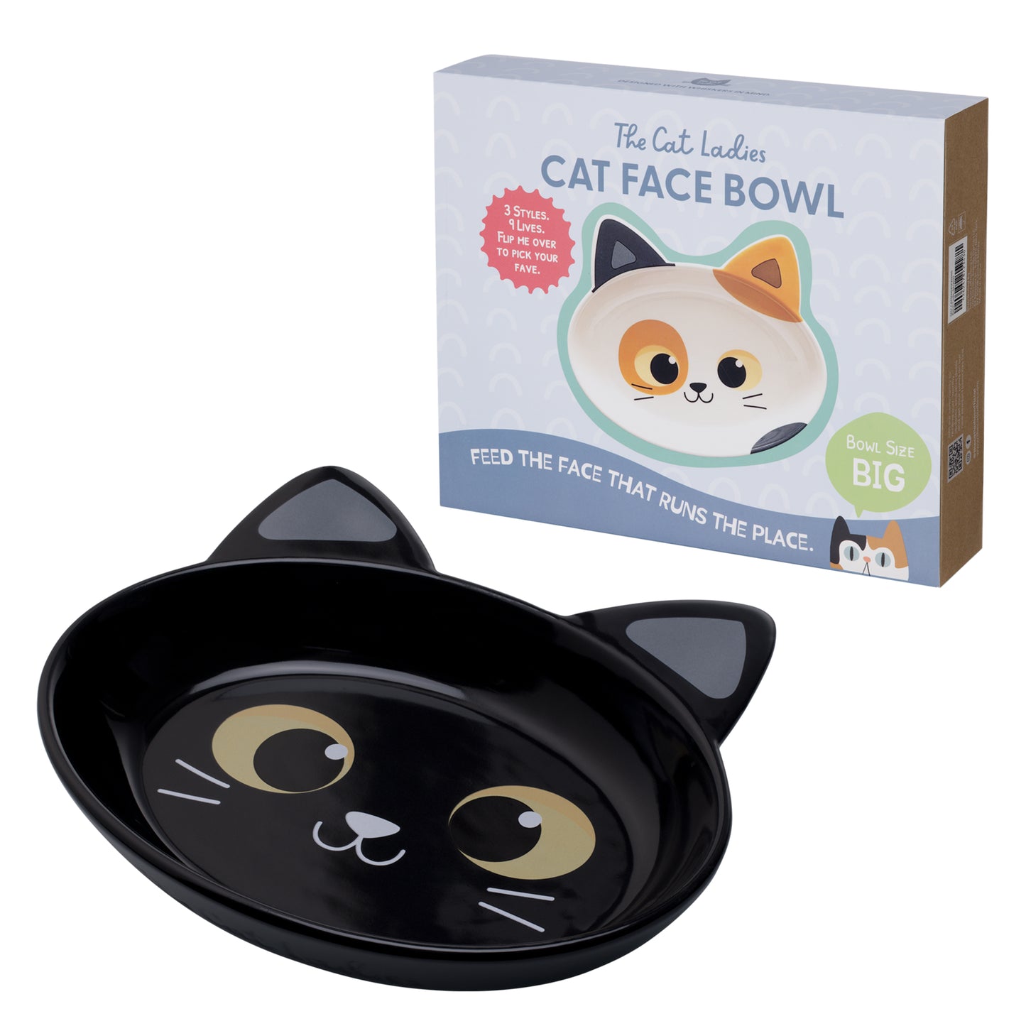 Ceramic Cat Bowl – Black Cat, Large