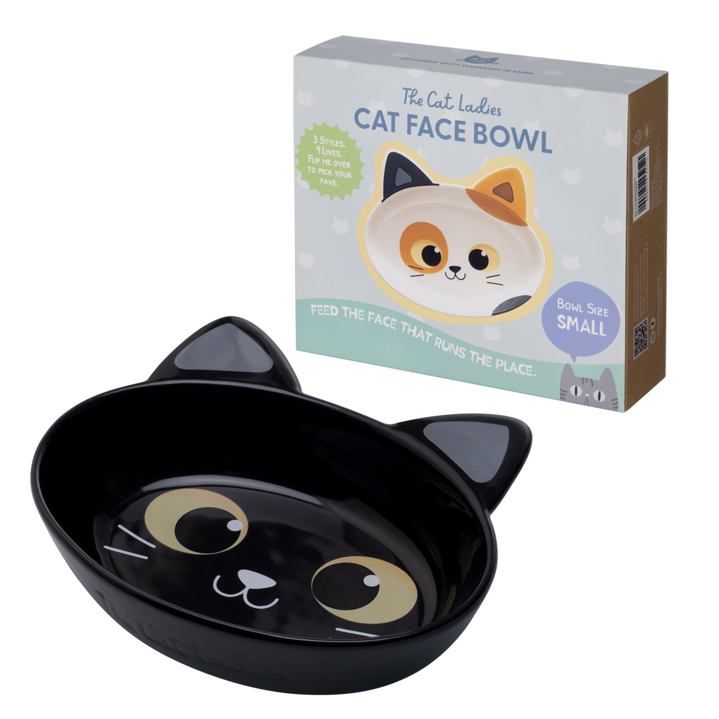 Ceramic Cat Bowl – Black Cat, Small