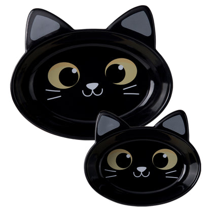 Ceramic Cat Bowls – Black Cat, Set of 2