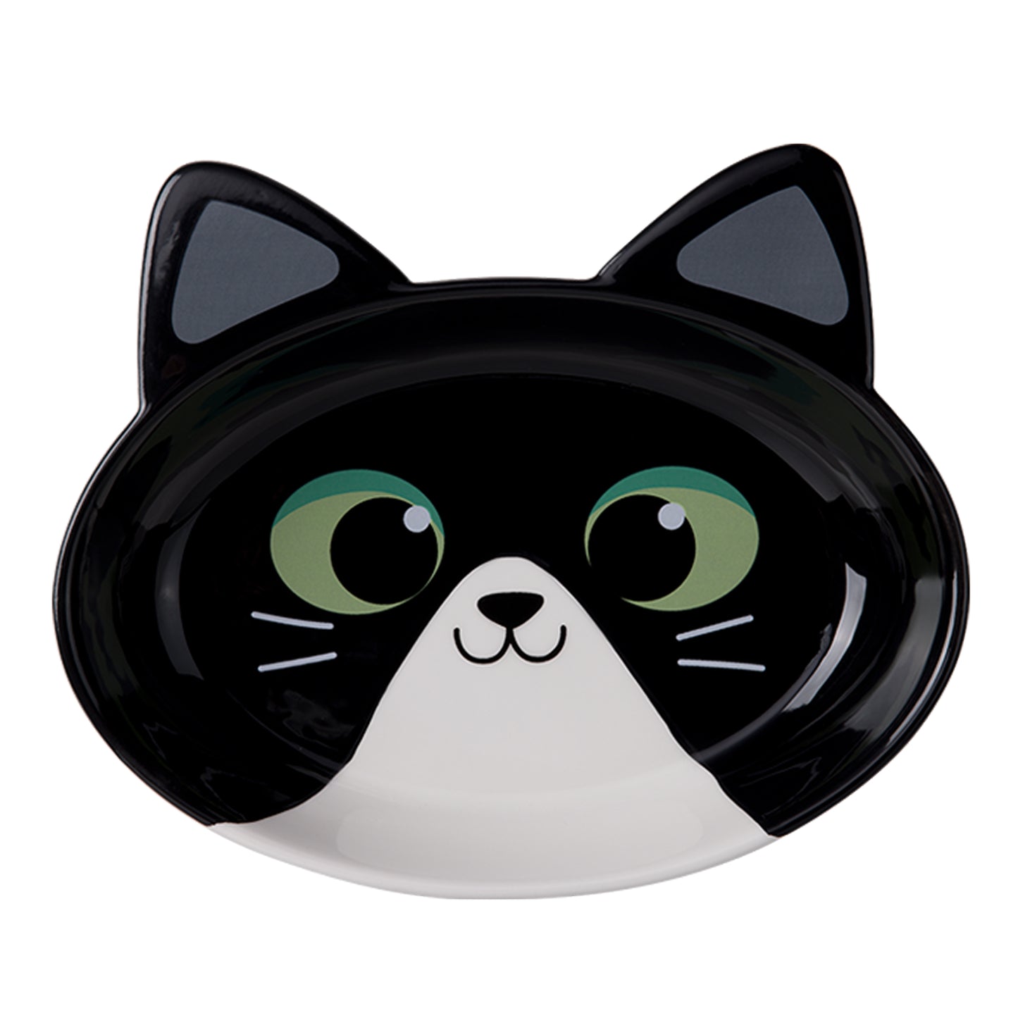 Ceramic Cat Bowl – Black and White Cat, Large
