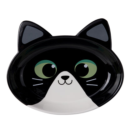 Ceramic Cat Bowl – Black and White Cat, Large