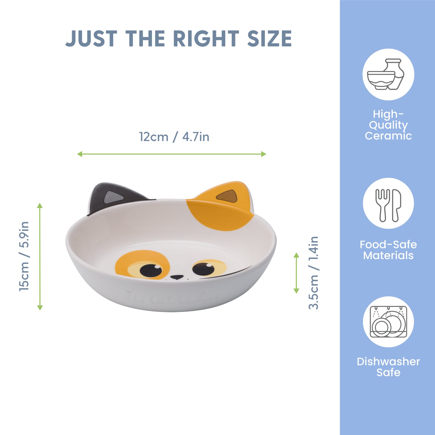 Ceramic Cat Bowl - Calico, Small