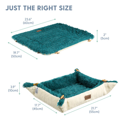 Self-Warming Heated Cat Bed Mat - Dark Green