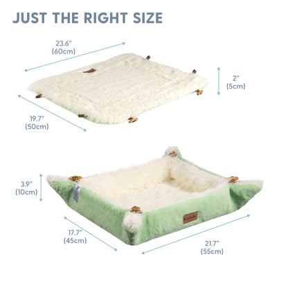 Self-Warming Heated Cat Bed Mat - Light Green