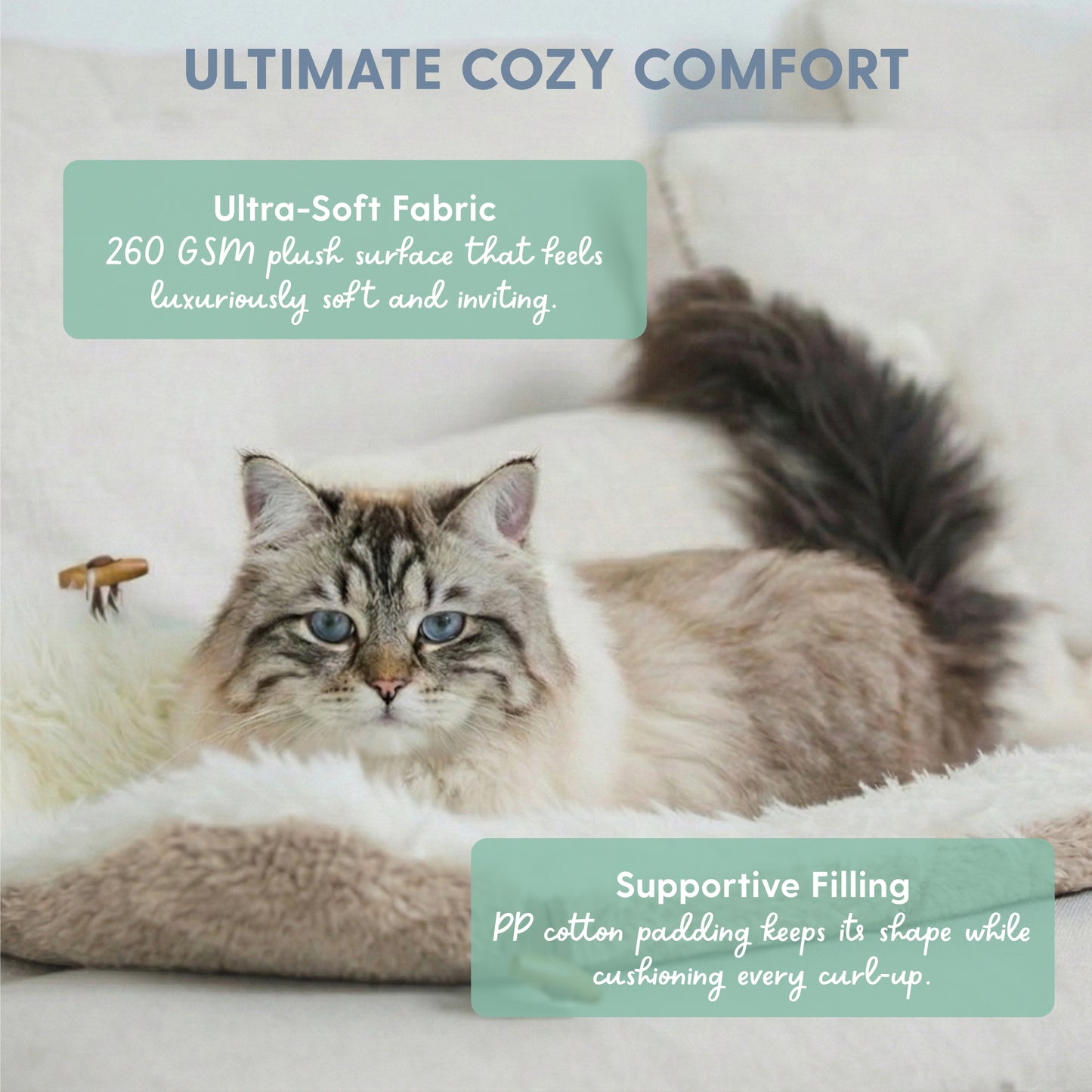 Self-Warming Heated Cat Bed Mat – Coffee Brown