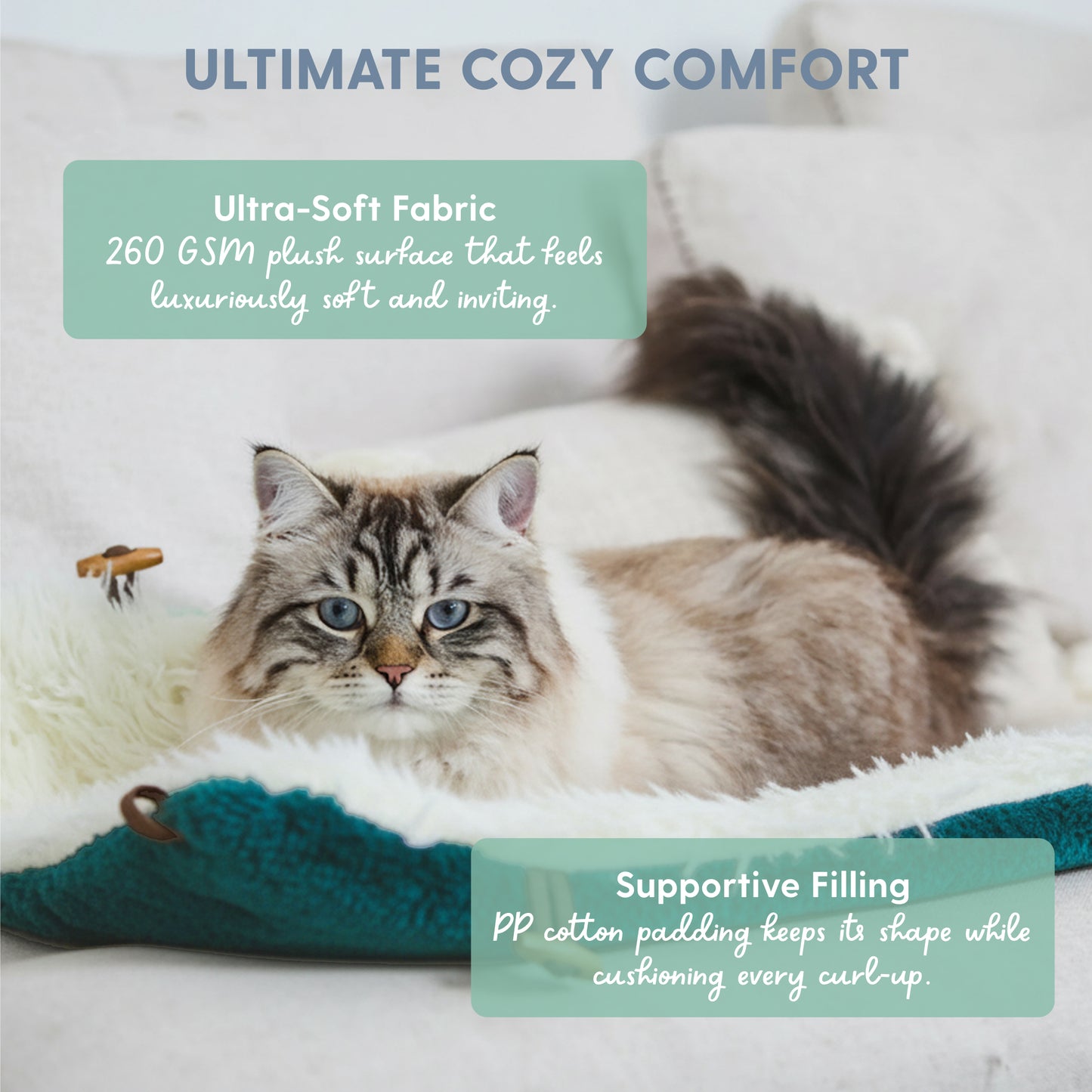 Self-Warming Heated Cat Bed Mat - Dark Green