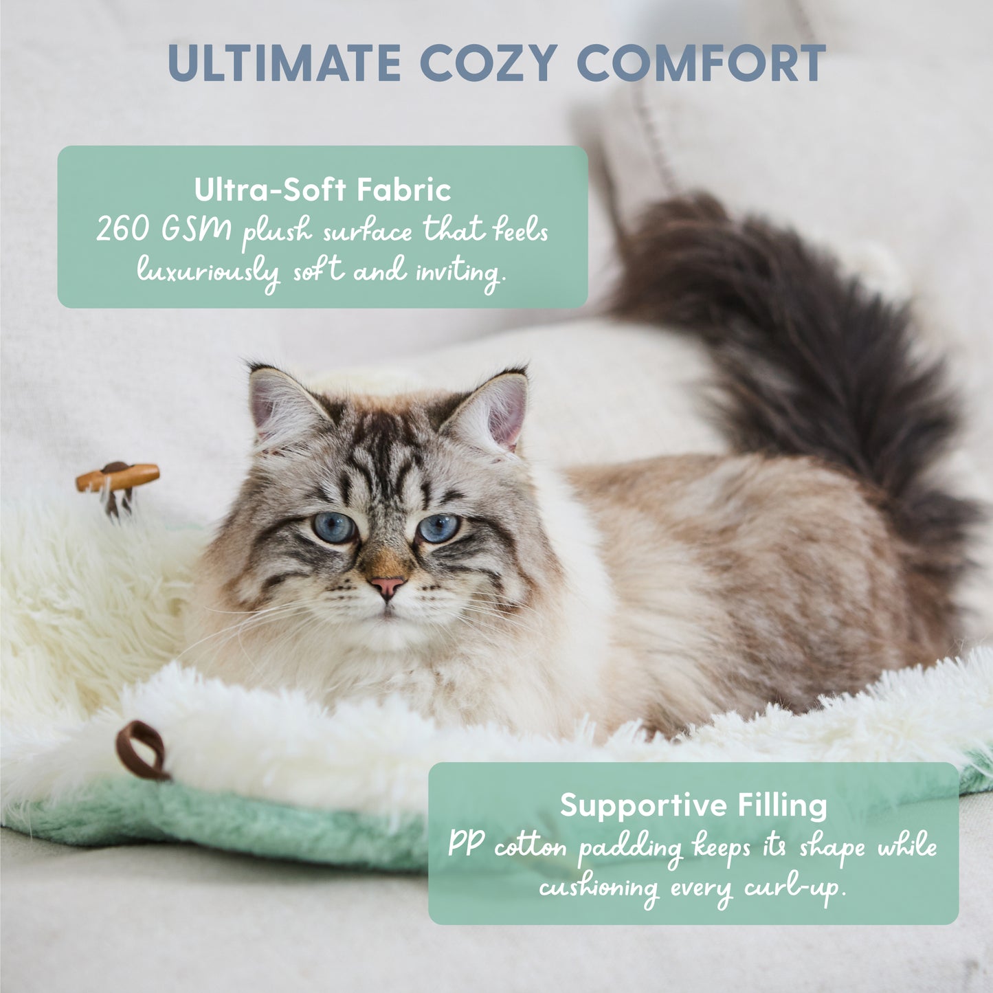 Self-Warming Heated Cat Bed Mat - Light Green