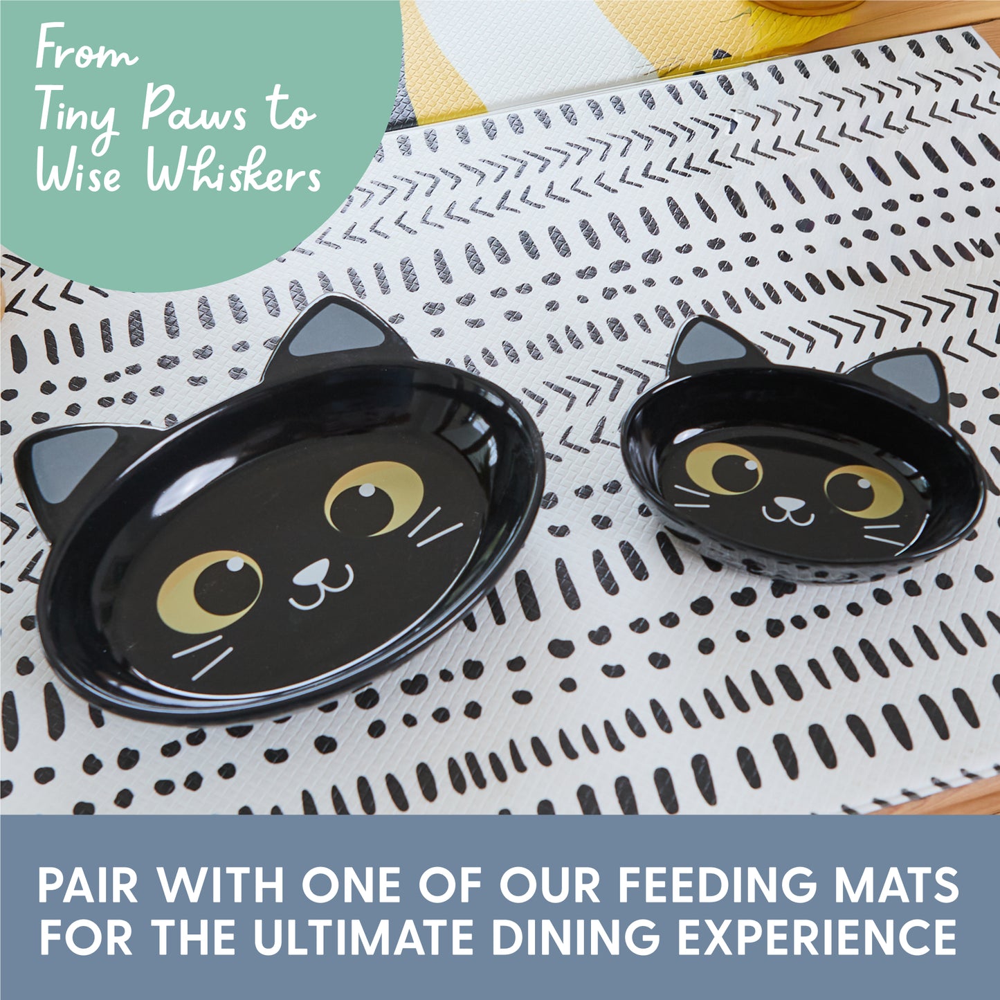 Ceramic Cat Bowl – Black Cat, Large