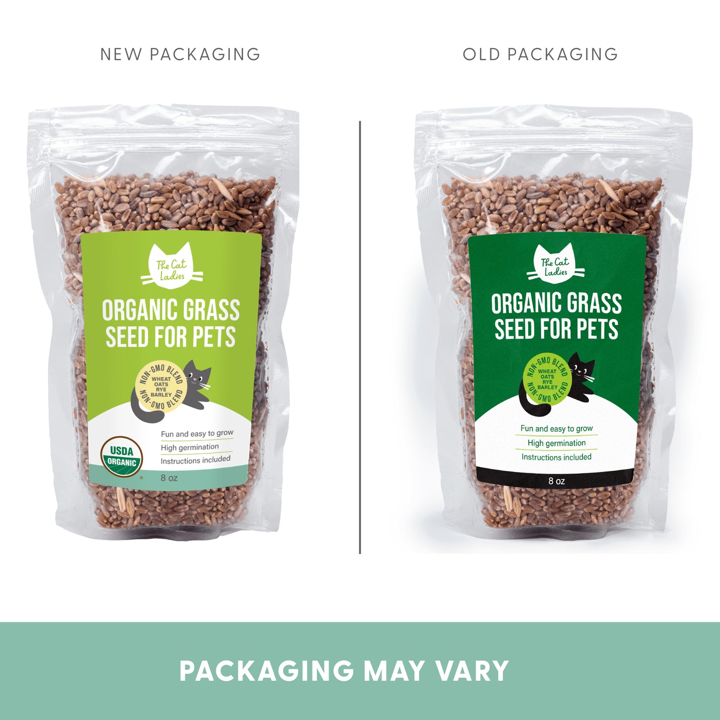 Organic Cat Grass Seeds (NON GMO) - 8 Oz