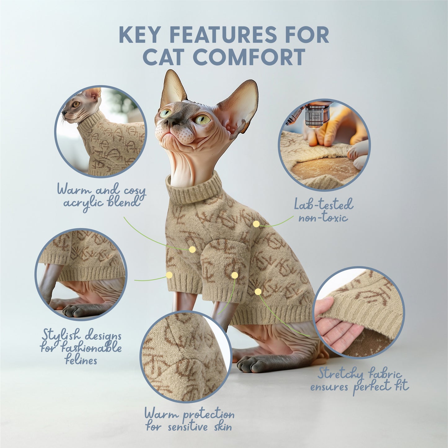 Sphynx Cat Sweater - Comfortable and Stylish Kitty Sweaters for Cats Only