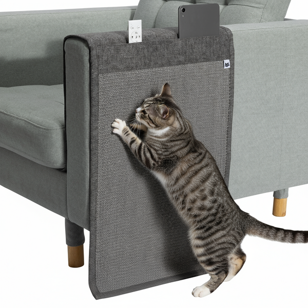 Cat Scratch Furniture Protector with Pockets - Dark Grey