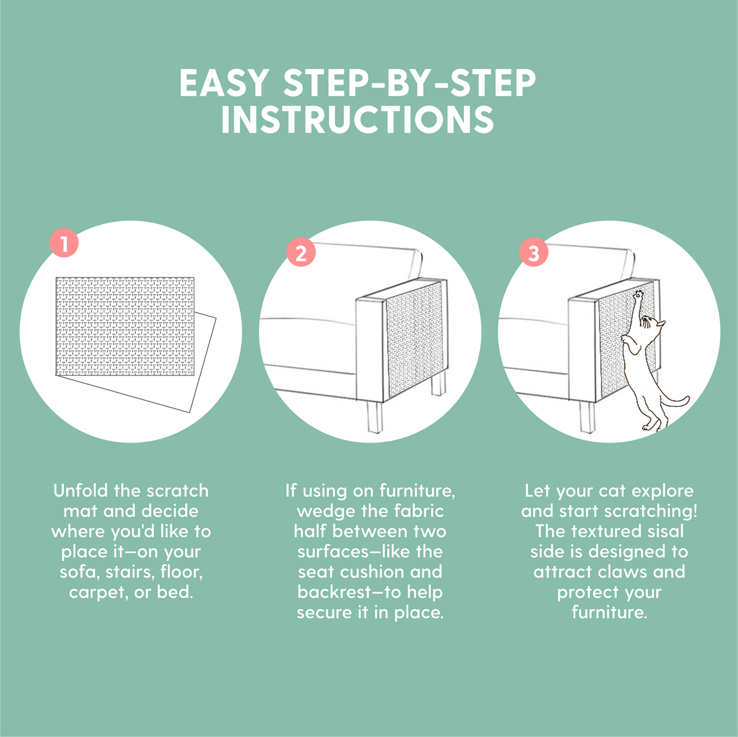 Cat Scratch Furniture Protector with Pockets