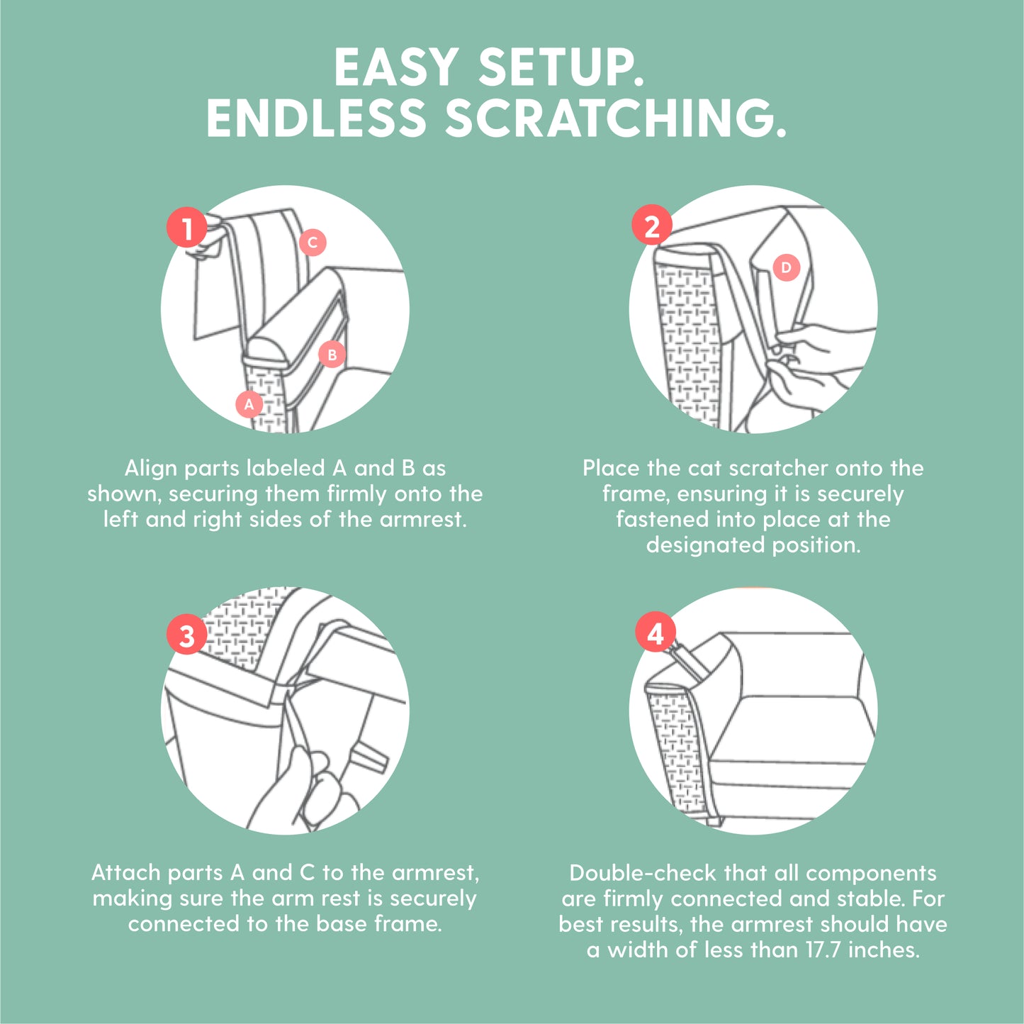 2-in-1 Adjustable Cat Scratch Furniture Protector