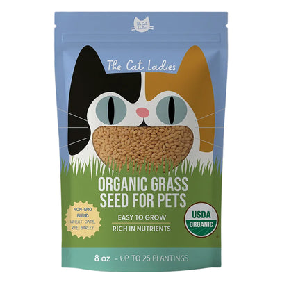 Organic Cat Grass Seeds (NON GMO) - 8 Oz