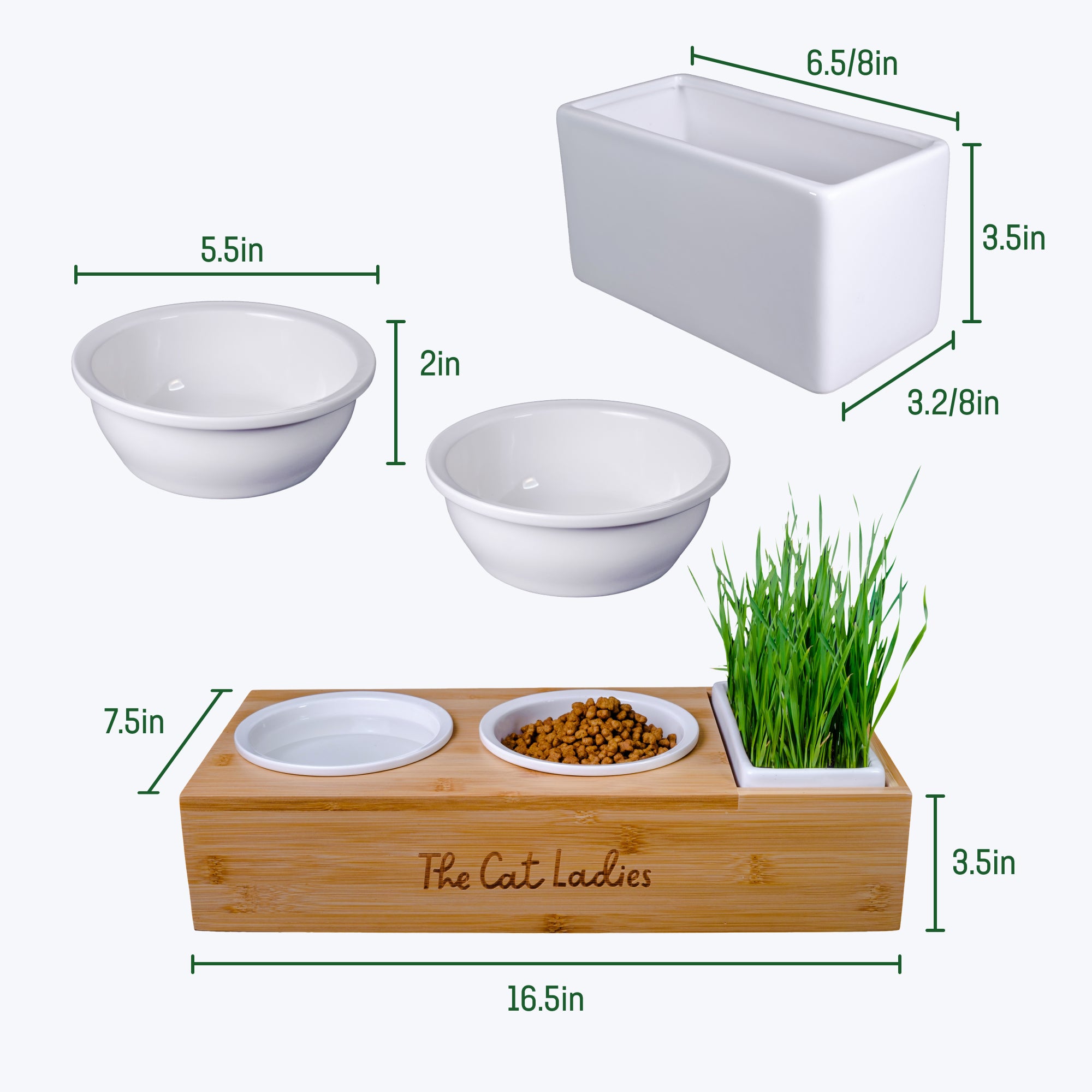Ceramic Pet Dish Cat Grass Kit